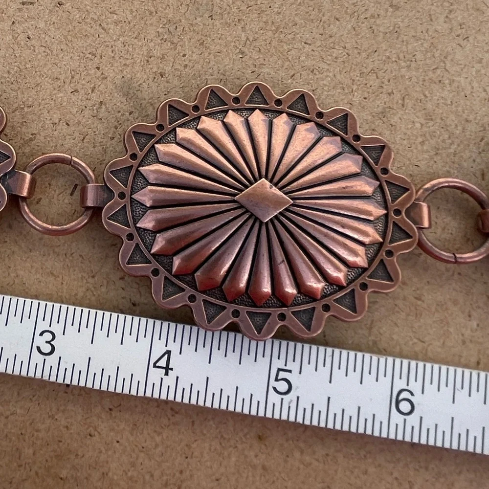 Western Concho Copper-tone Western Boho Statement Chain Concho Belt